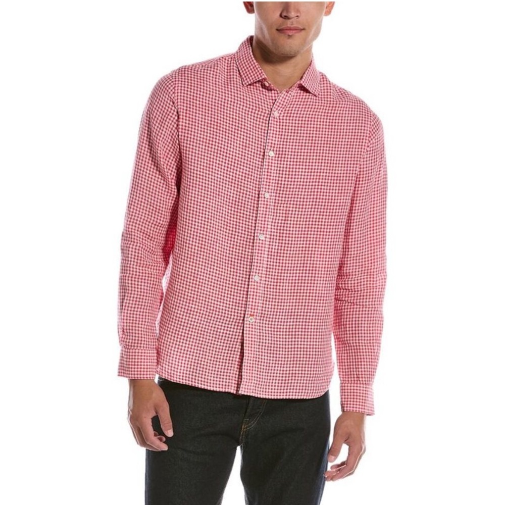 SWIMS Red and white Linen checkered Gingham button down - the amalfi shirt